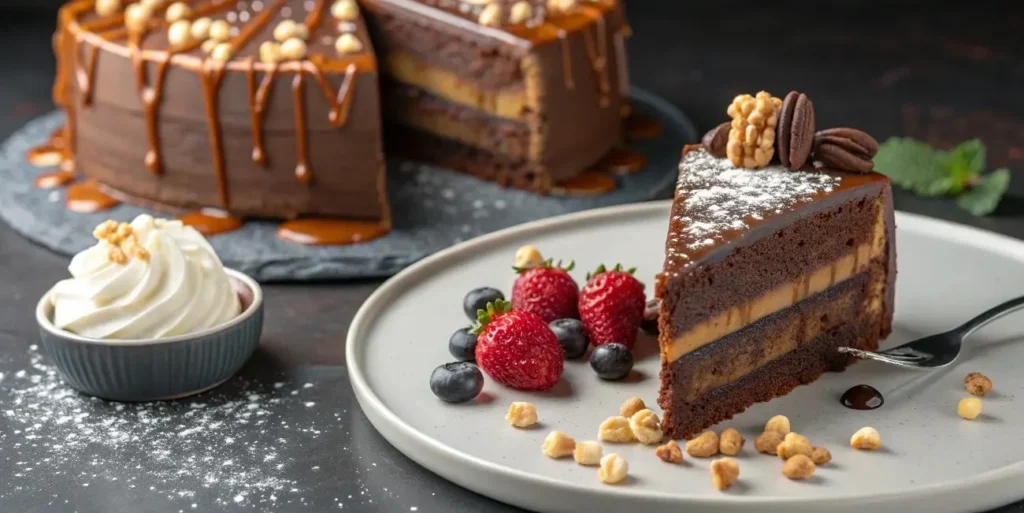 A Matilda cake with creative variations like caramel drizzle and nuts
