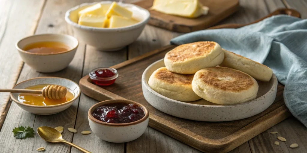 Gluten-Free English Muffins with Butter and Jam