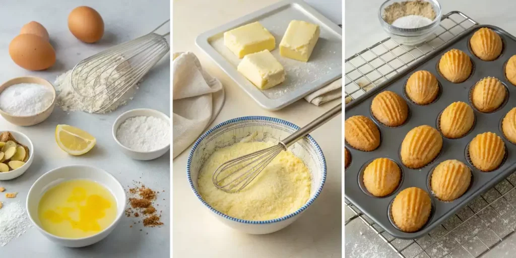 Essential baking tools for making madeleine cookies