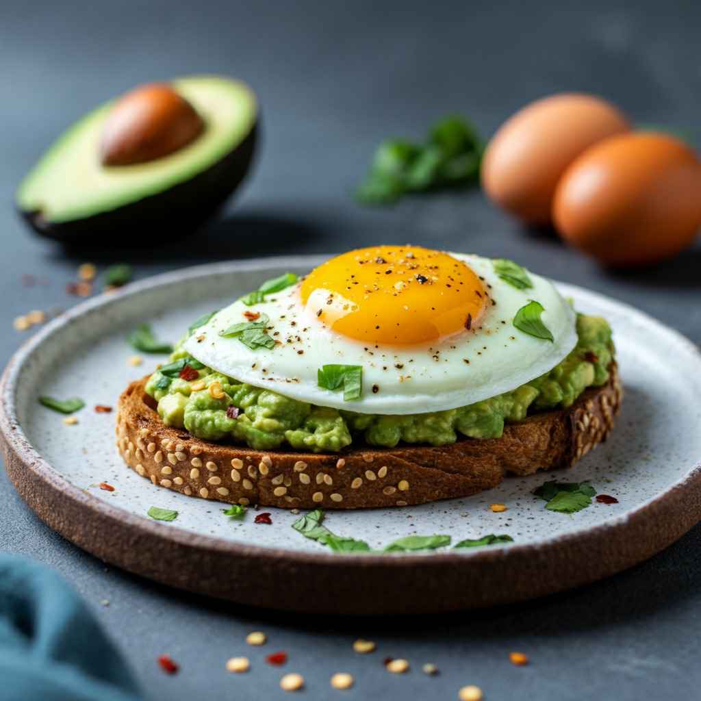 Avocado Toast with Egg (250 Calories)