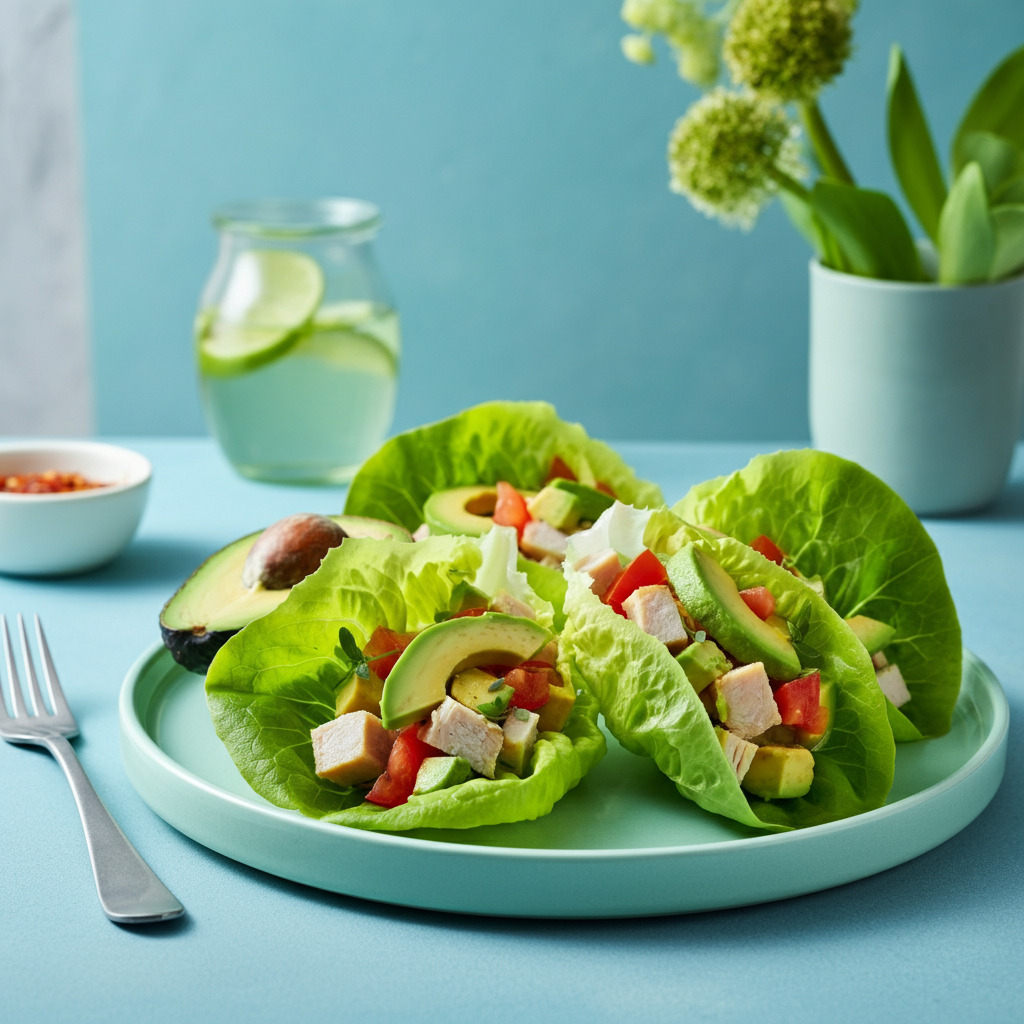 Avocado and Turkey Lettuce Wraps