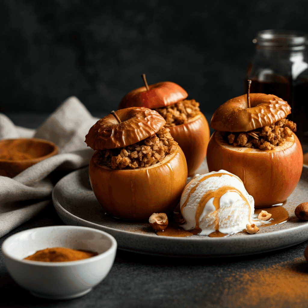 Baked Apples with Cinnamon and Oat