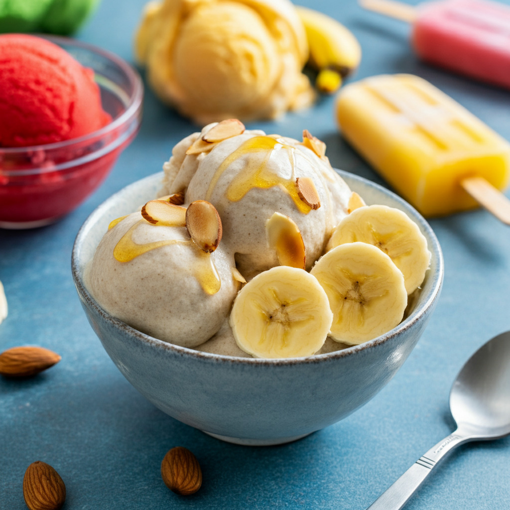 Banana-Almond Frozen Yogurt