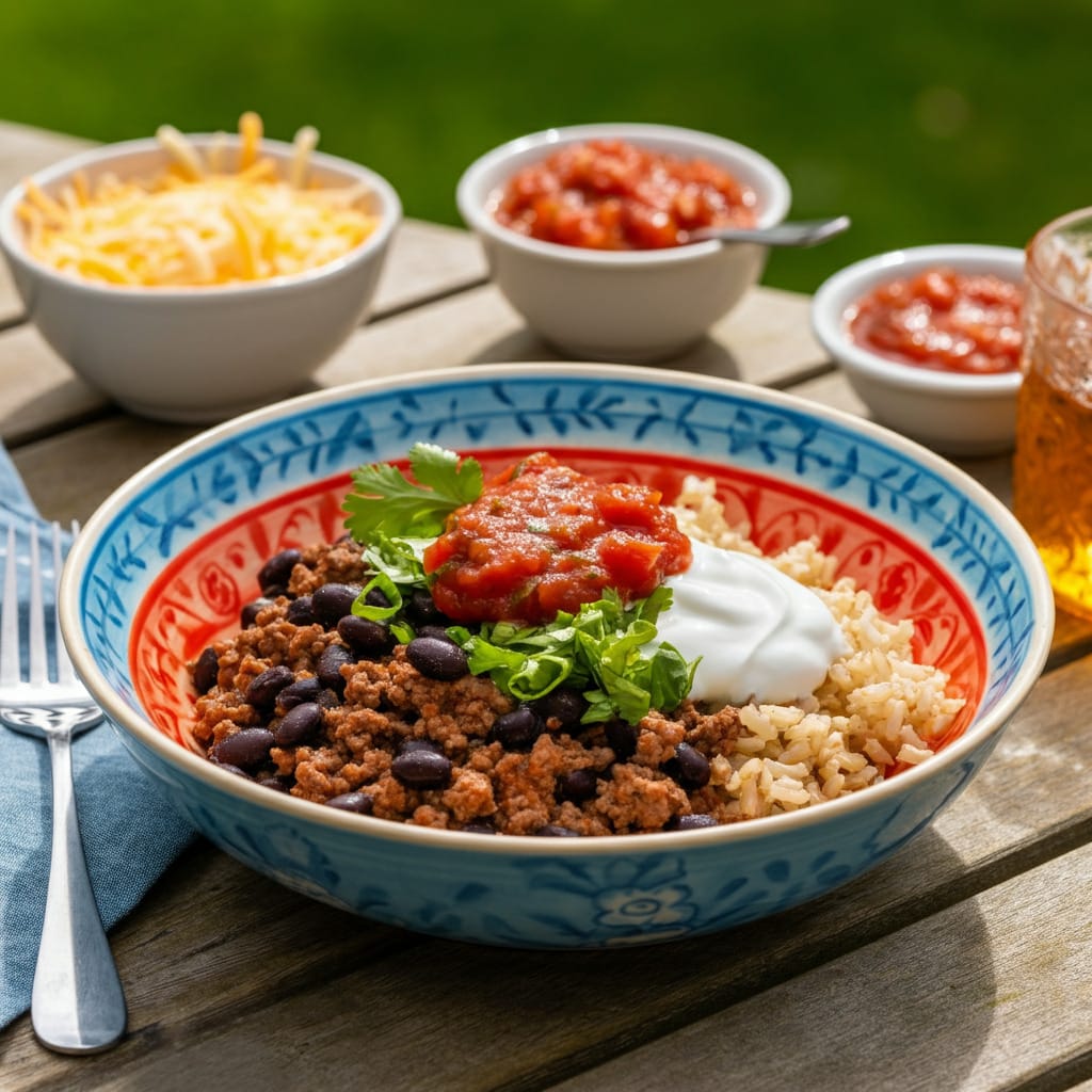 Beef and Black Bean Burrito Bowl