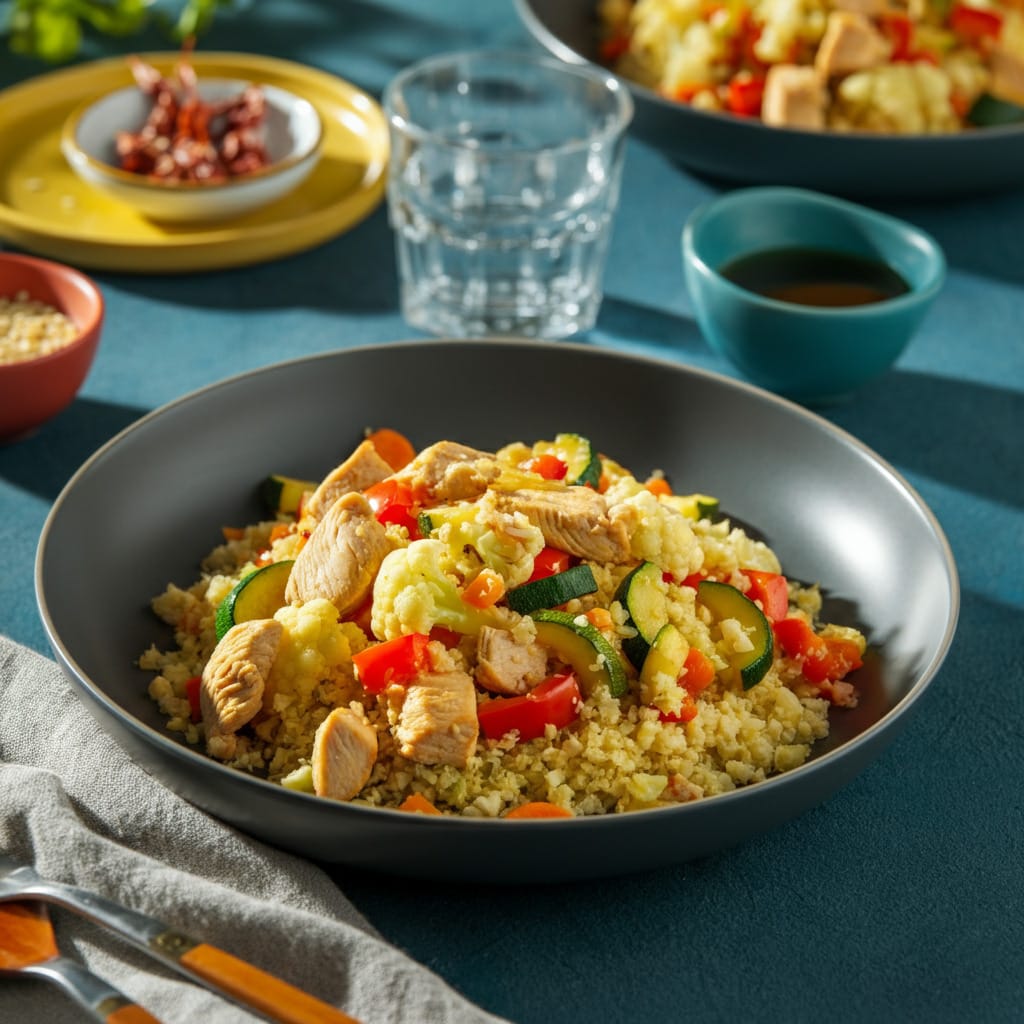 Cauliflower Rice Stir-Fry with Chicken