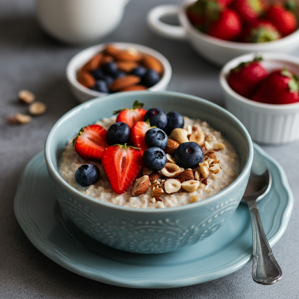 Oatmeal with Berries and Nuts