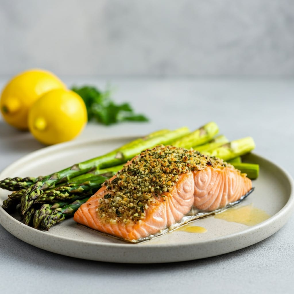 Lemon Herb Baked Salmon with Asparagus