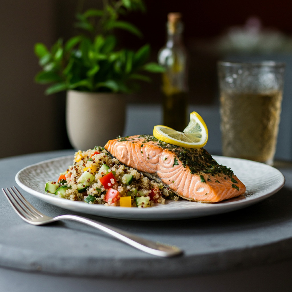 Lemon Herb Salmon with Quinoa Salad
