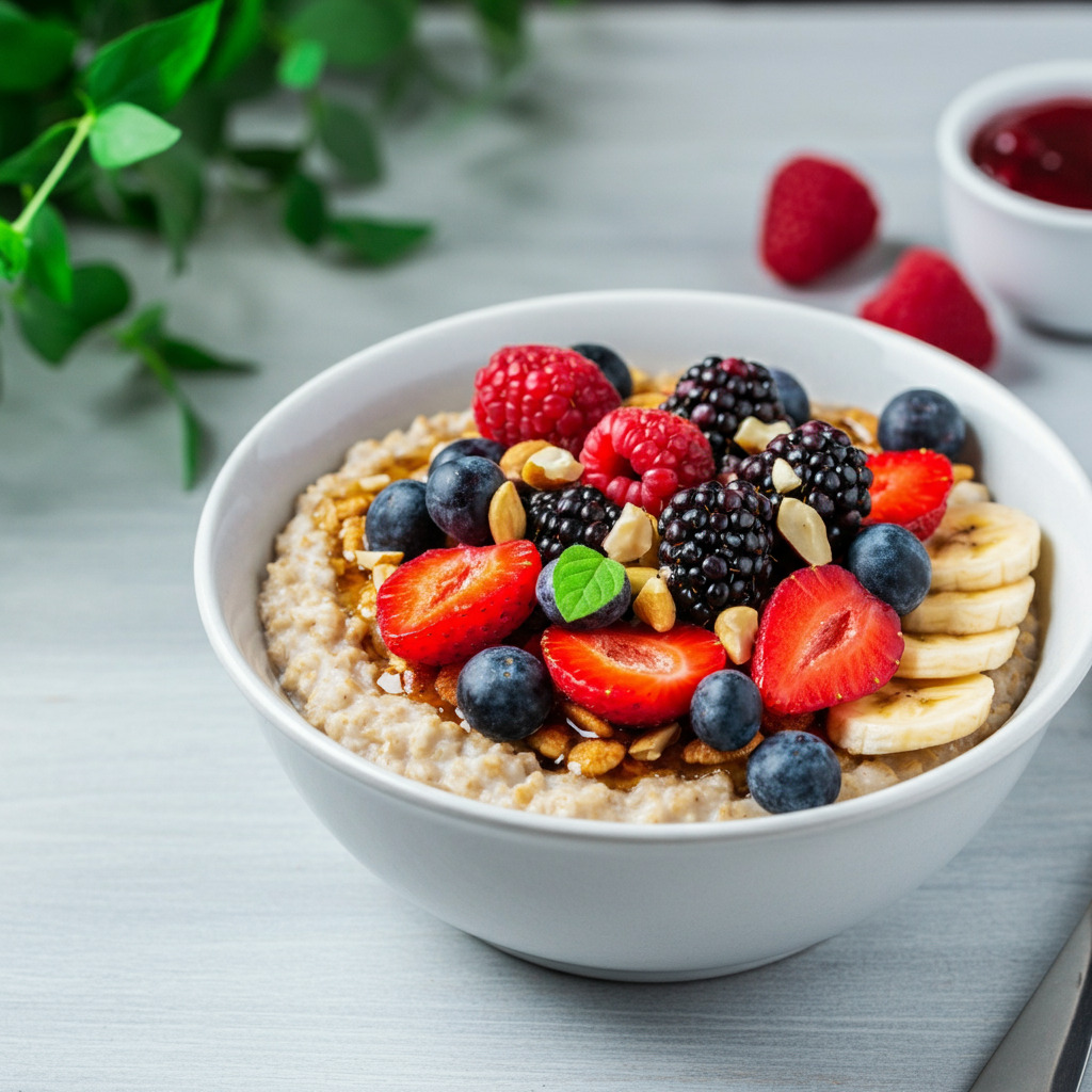 Oatmeal with Berries and Nuts