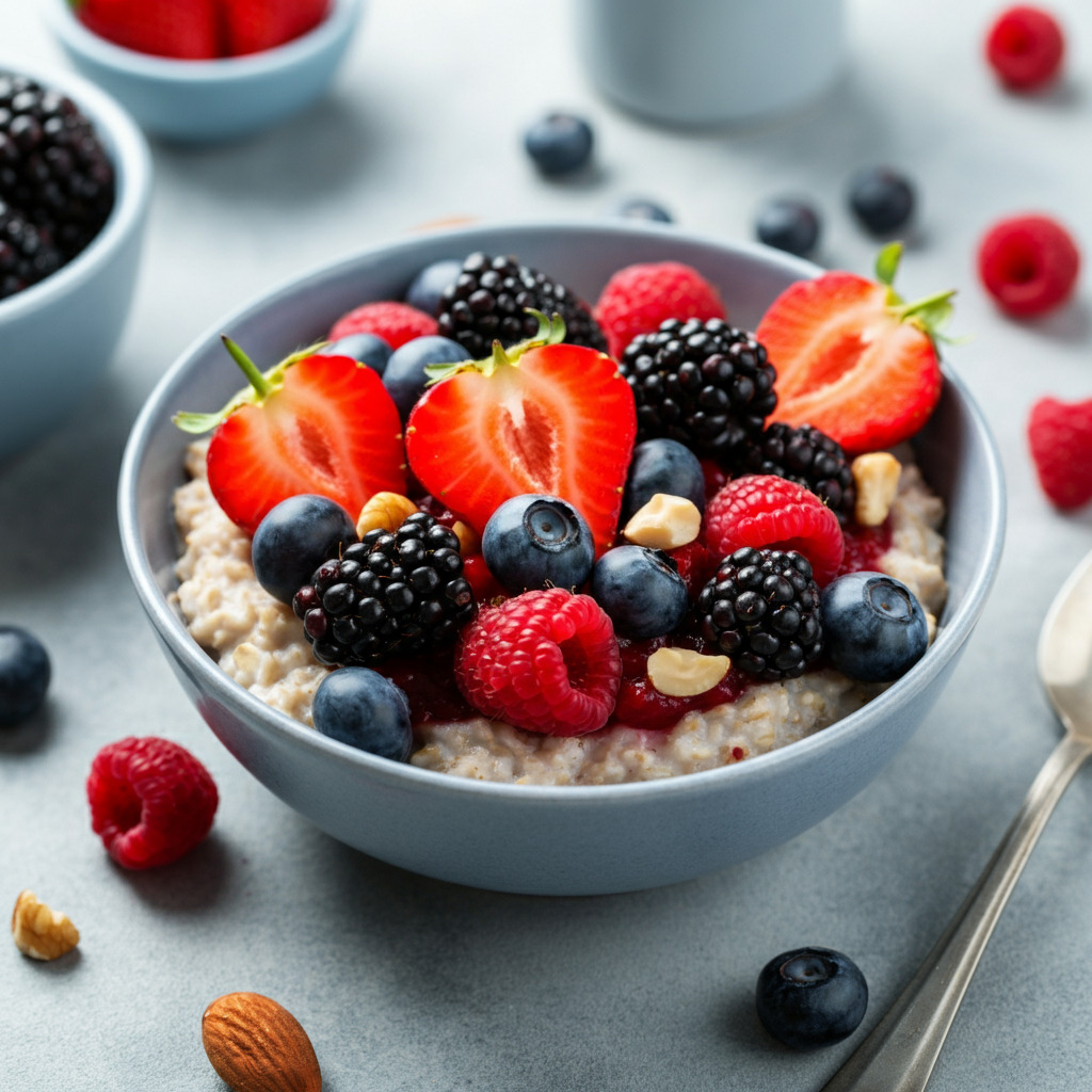 Oatmeal with Berries and Nuts