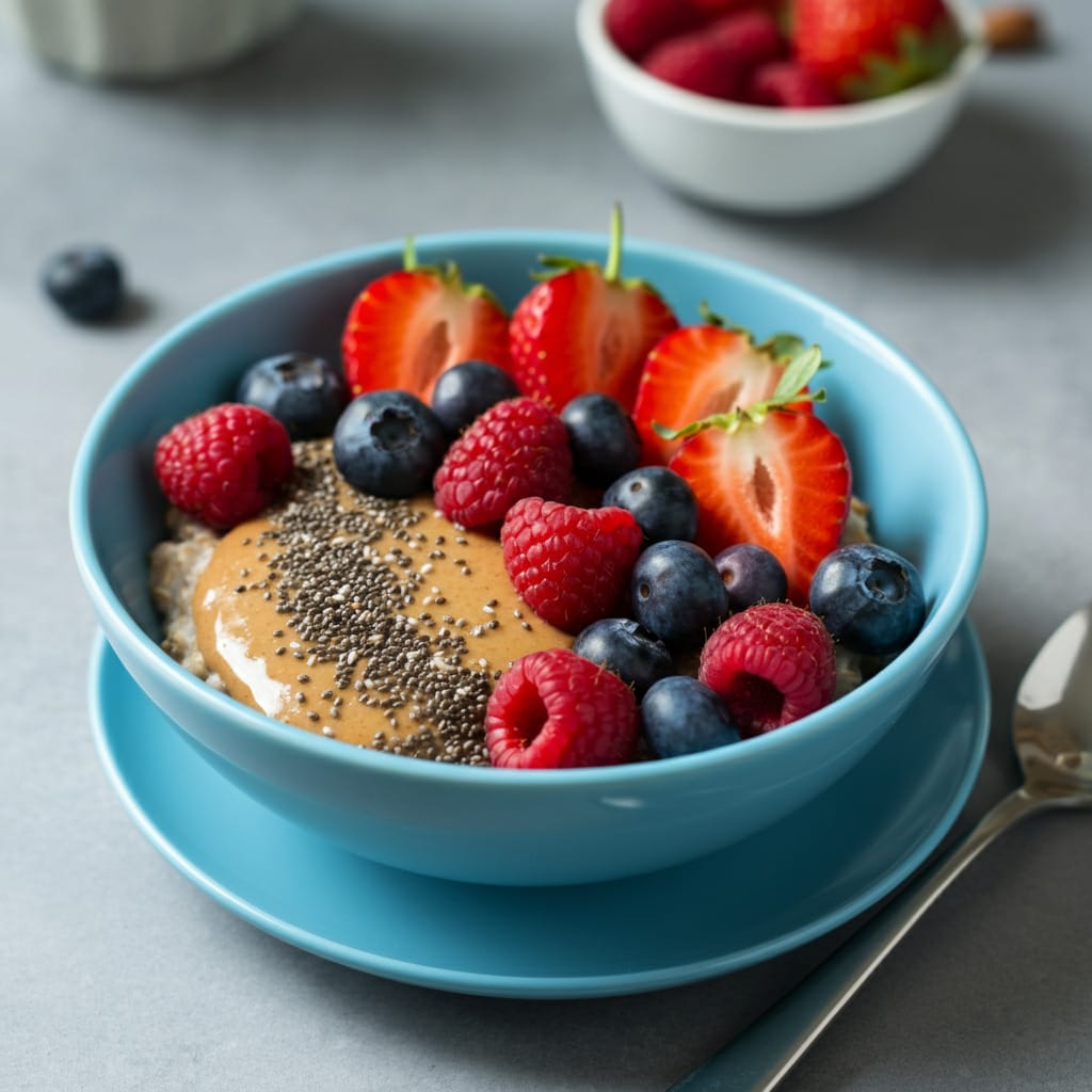 Oats with Nut Butter and Berries