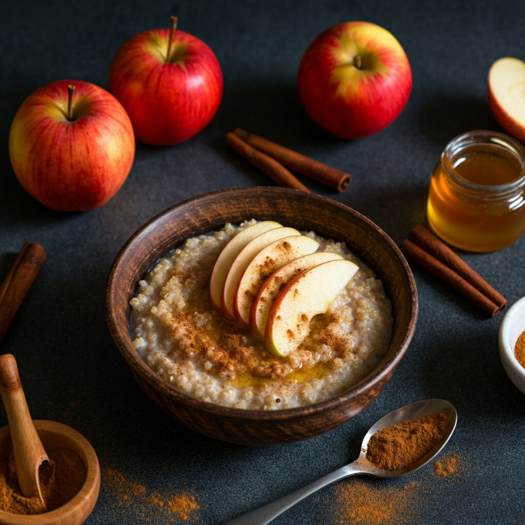 Quinoa Porridge with Cinnamon and Apples