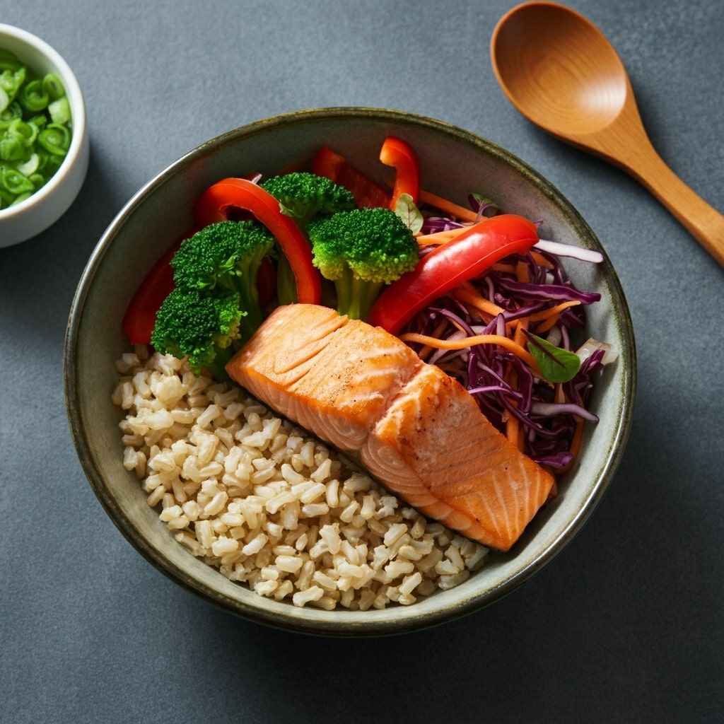 Salmon and Brown Rice Bowl