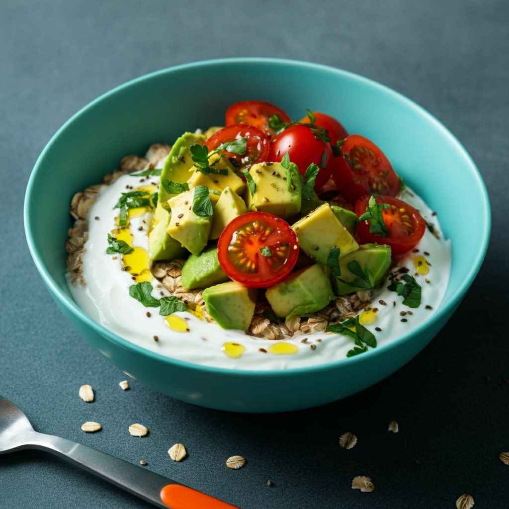 Savory Greek Yogurt and Oats Bowl
