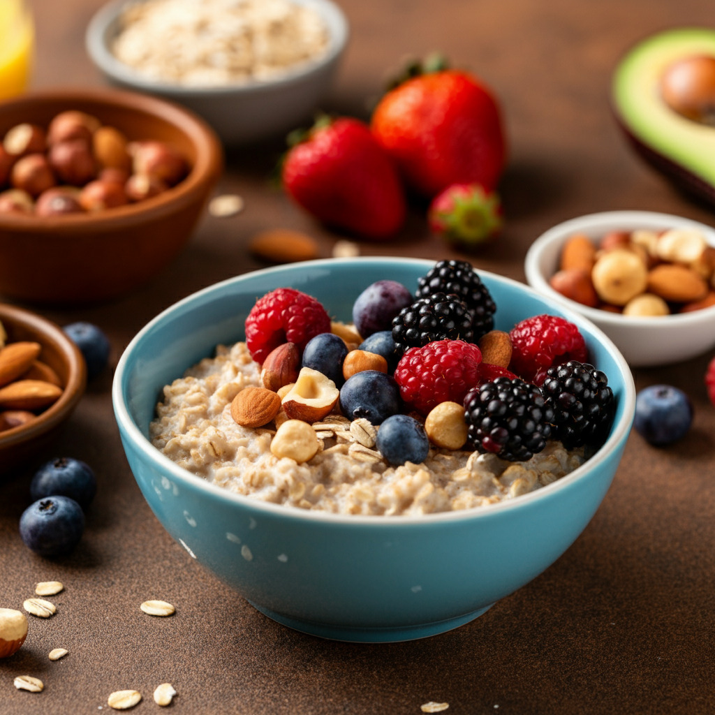 Steel Cut Oats with Berries and Nuts