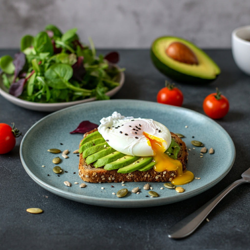 Whole Grain Toast with Avocado and Egg