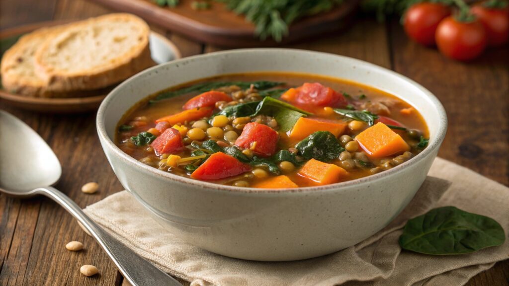HEARTY LENTIL & VEGETABLE SOUP RECIPES FAST EASY AND HEALTY