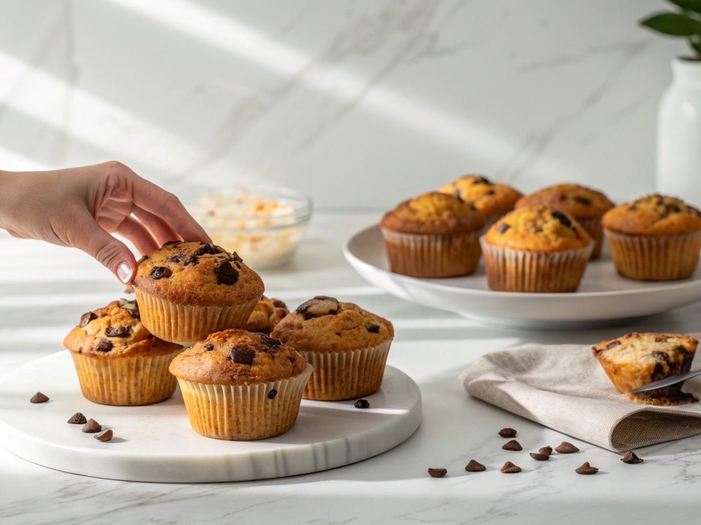 Bakery-Style Chocolate Chip Muffins: The Ultimate Tall & Fluffy Recipe