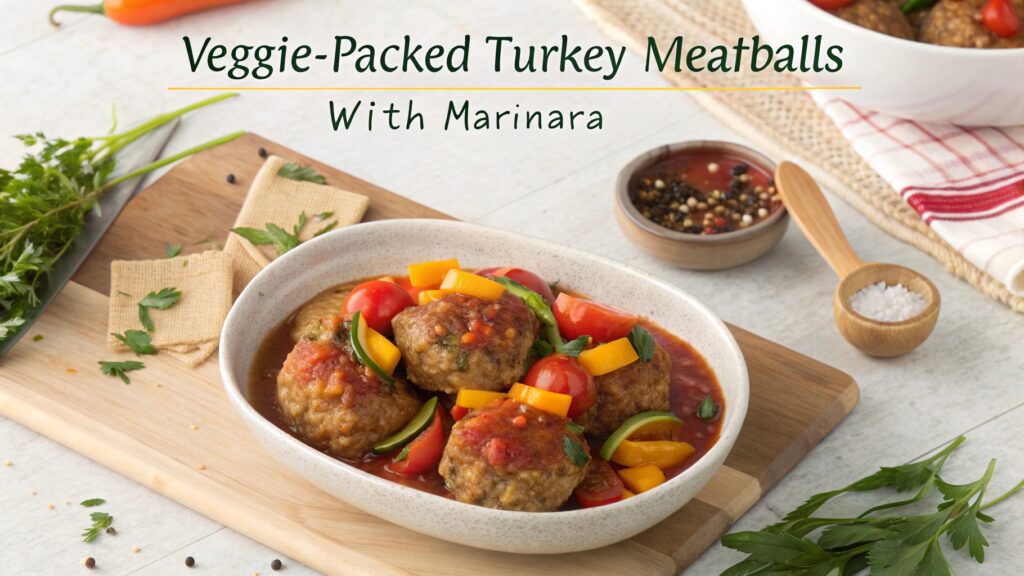 VEGGIE-PACKED TURKEY MEATBALLS WITH MARINARA HEALTH FAST DINNER YUMY