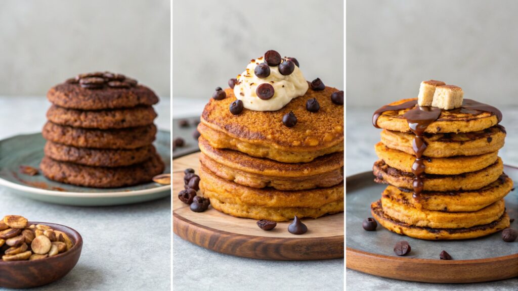 
Whole Wheat Pumpkin Pancakes

Gluten-Free Pumpkin Pancakes

Vegan Pumpkin Pancakes


Protein-Packed Pumpkin Pancakes

Pumpkin Banana Pancakes

Pumpkin Oat Pancakes