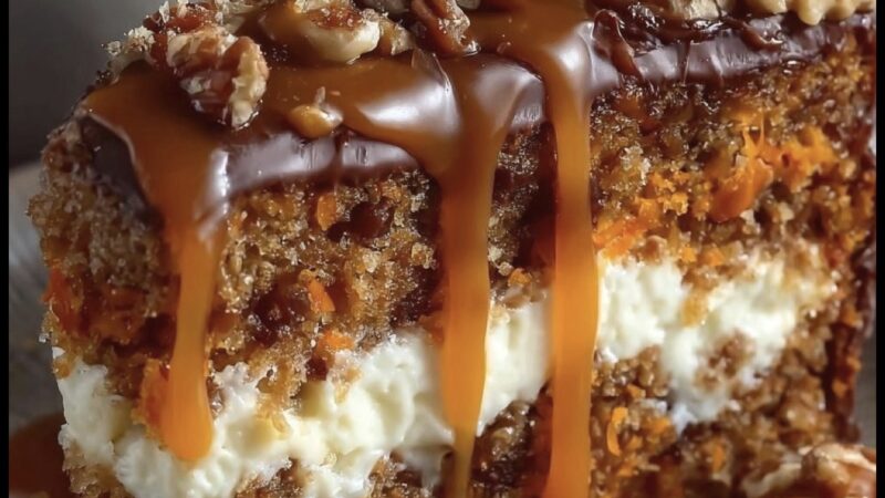 RECIPE CARD – Carrot Cake with White Chocolate Caramel & Pecans