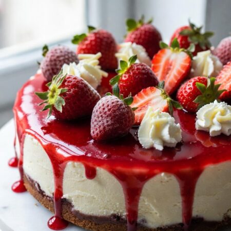Strawberry Red Velvet Cheesecake | Layered Perfection